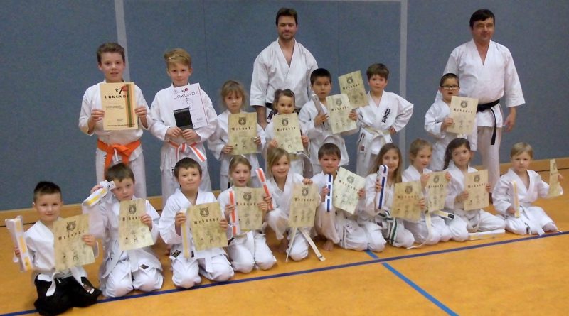 Gruppenfoto Karate Gürtelprüfung 2018