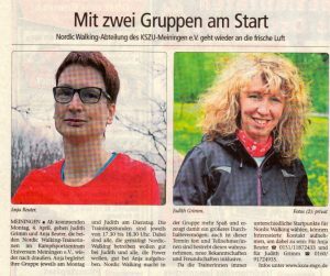 Nordic Walking Wochenspiegel 02.04.2016