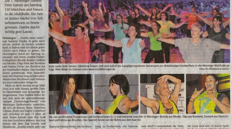 Tanze Zumba mit mir Party Wochenspiegel vom 18.01.2016